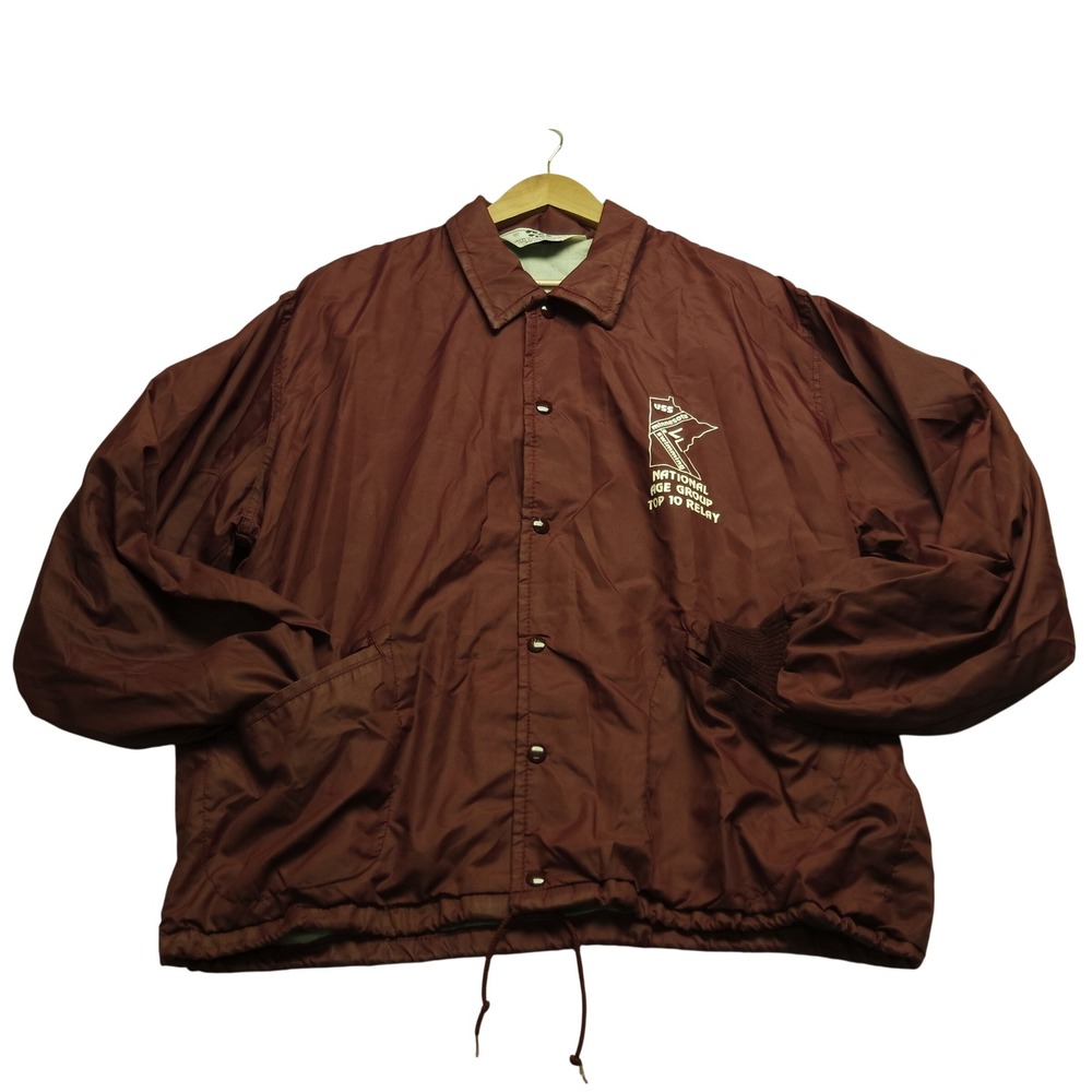 Vintage West Wind Coaches Jacket Mens XL Maroon Minnesota Swimming USA Made